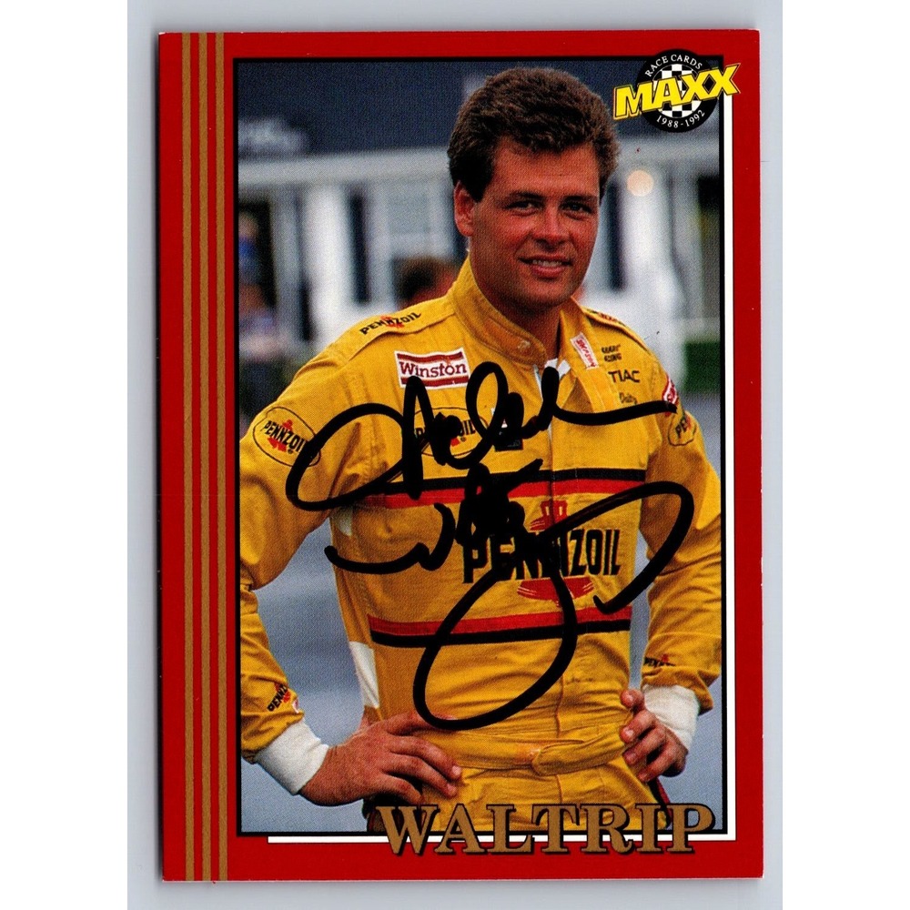 Michael Waltrip Autograph MAXX Race Cards 1992 NASCAR Signed Card Pennzoil #30
